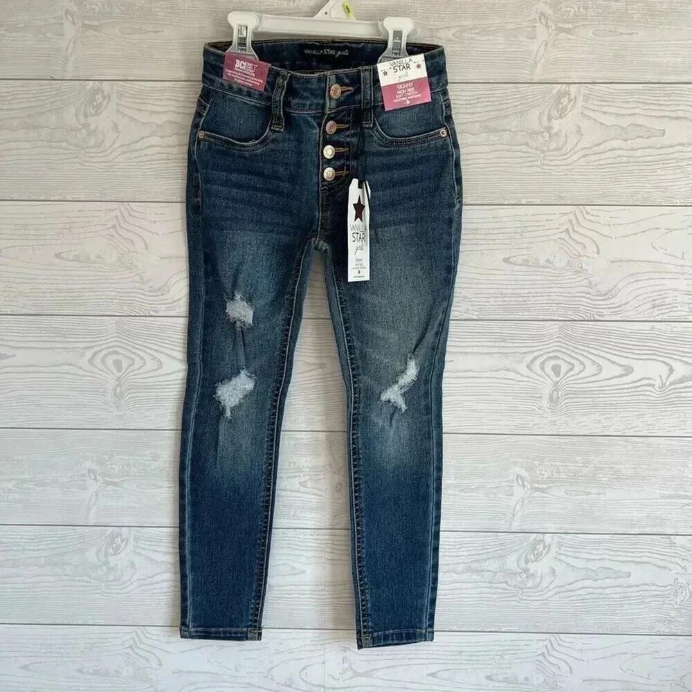 Girls’ Vanilla Star skinny high rise distressed jeans Size 5